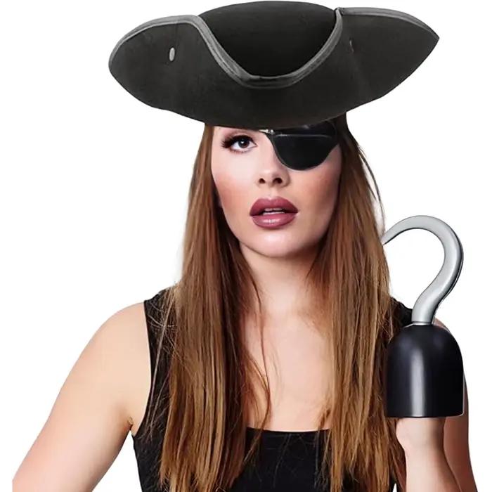 Chapeau Triangle de Pirate en Faux cuir
