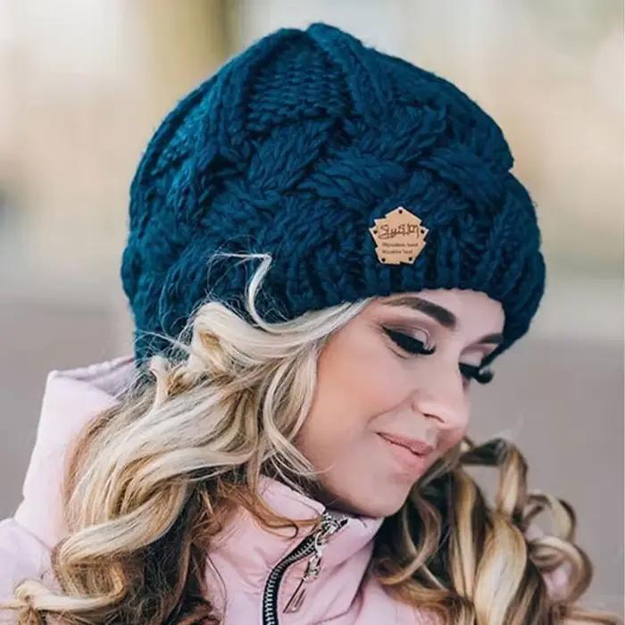 Nouveau chapeau d'hiver pour femmes bonnet tricoté épais Skullies