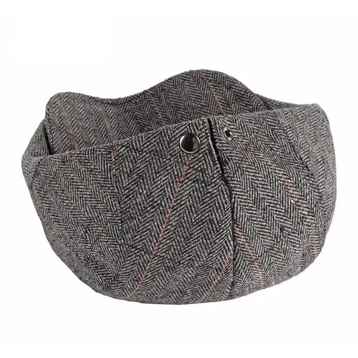 Chapeaux pour hommes automne hiver Style occidental britannique bérets rayés casquettes laine chaude avancée plat
