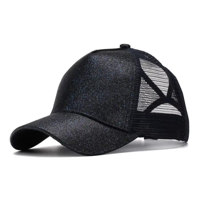 Casquette de baseball pour femme avec ouverture arrière et visière