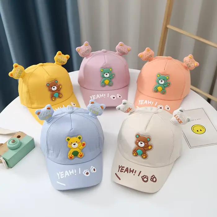Casquette de dessin animé pour bébé unisexe avec visière réglable pour garçon et fille, adaptée aux saisons de printemps, été, automne et hiver, pour enfants de 2 à 6 ans