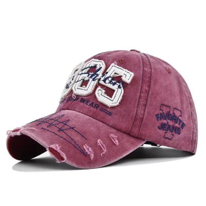 Casquette de baseball vintage style 'Dad Hat' avec broderie lettre 1985