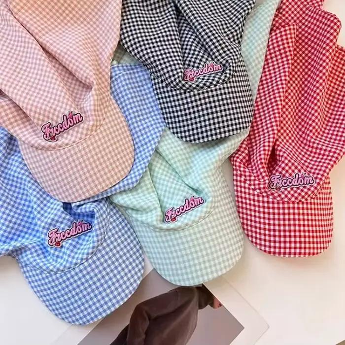 Chapeau foulard à carreaux de conception coréenne pour l'ombrage et la Protection solaire en plein air