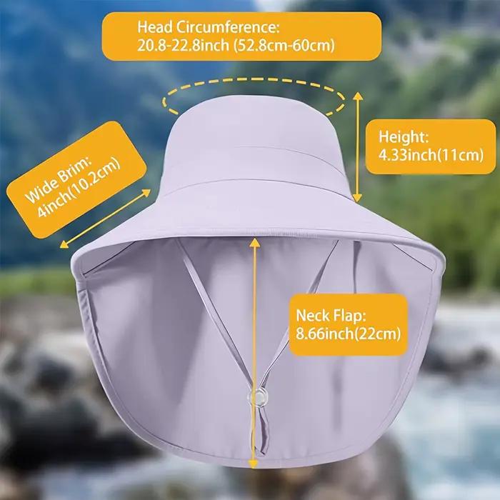 Chapeau de protection solaire pour femme UPF 50+ (large bord avec trou pour queue de cheval)