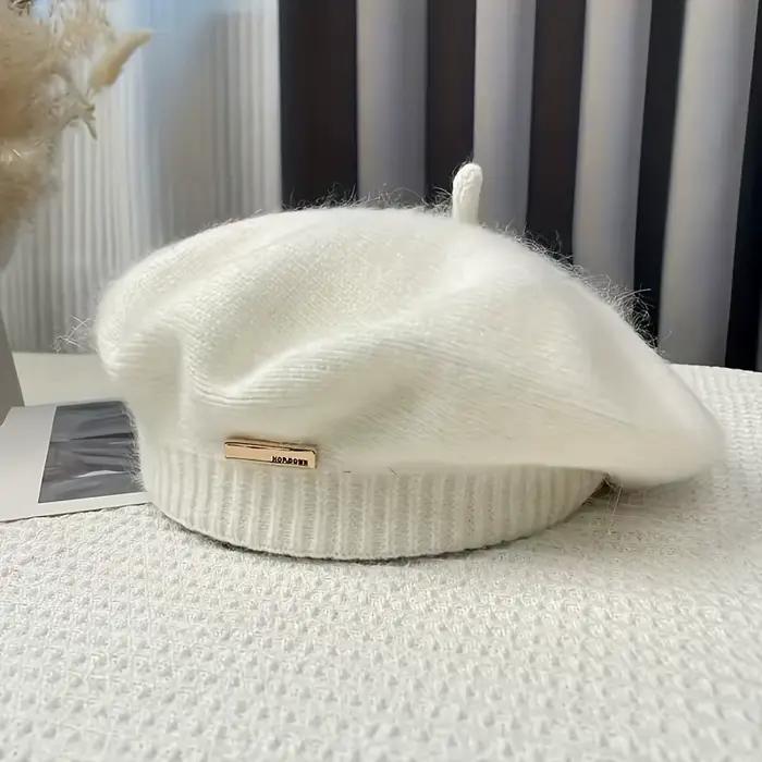 Béret tendance pour femme en cachemire et polyester, élégant et respirant, parfait pour automne, hiver et fêtes de Noël, occaions extérieures et intérieures, cadeau idéal pour elle