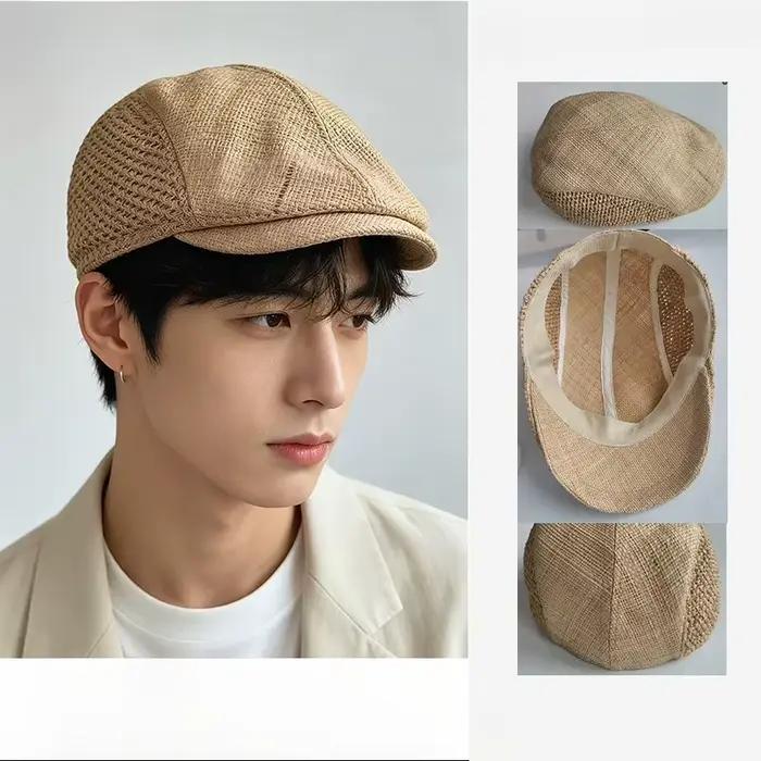 Casquette élégante d'été française en raphia faite à la main