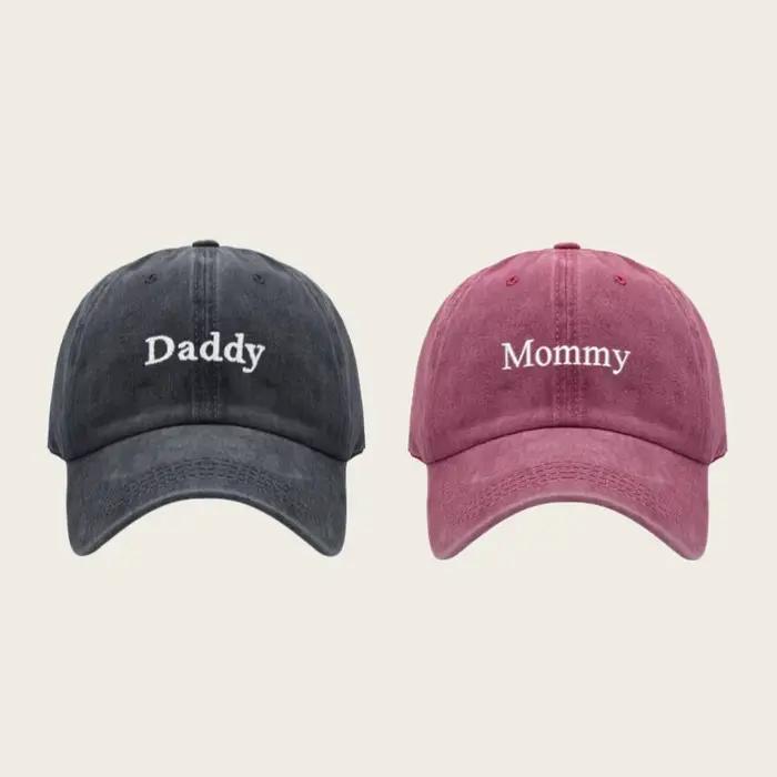 1 Paire de Casquettes de Baseball Décontractées Brodé DAD MOM pour Hommes et Femmes