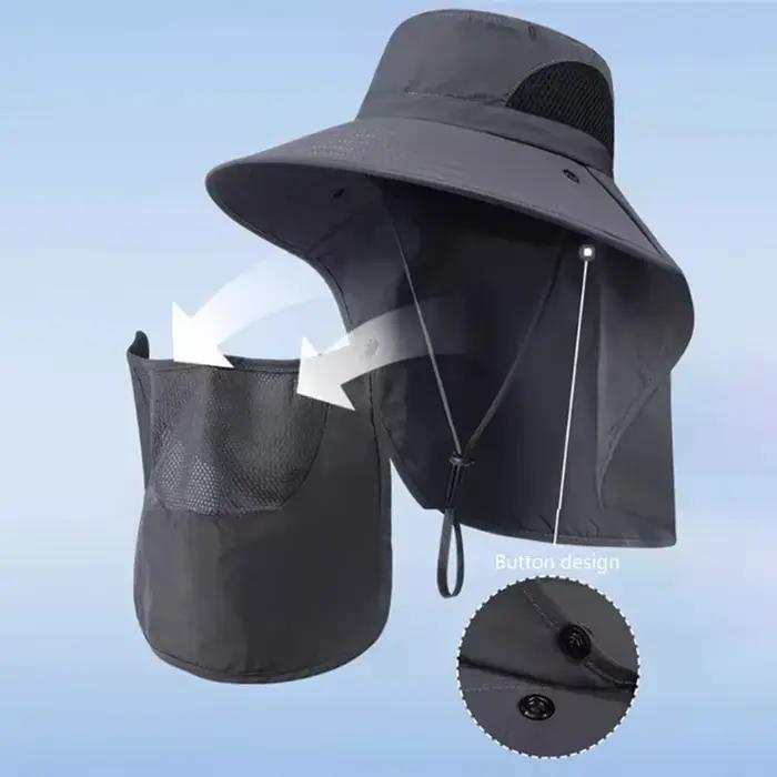 Nouvelle casquette de soleil à large bord avec rabat de cou pour hommes et femmes