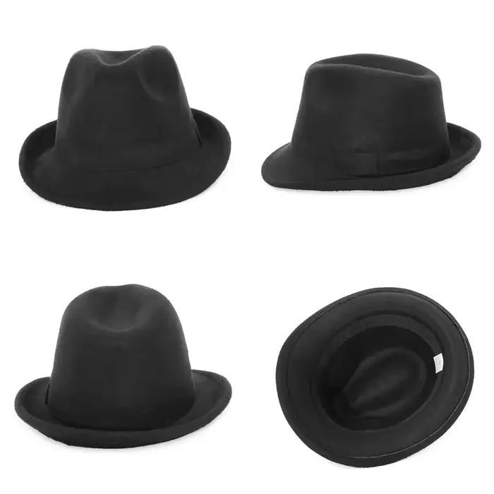 Chapeau Trilby Vintage à bord roulé pour enfants