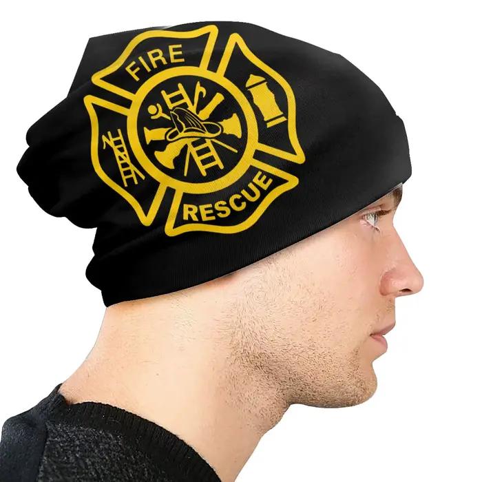 Bonnet unisexe personnalisé hiver chaud tricot chapeau femmes hommes pompier sauvetage de feu rue bonnets casquettes