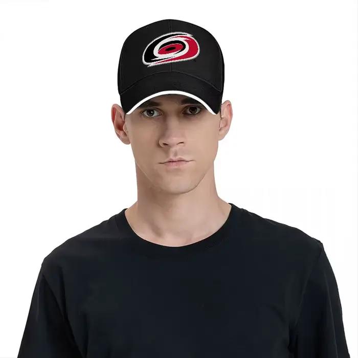 Casquette de baseball noire ajustable avec logo de l'équipe de la LNH Carolina Hurricanes