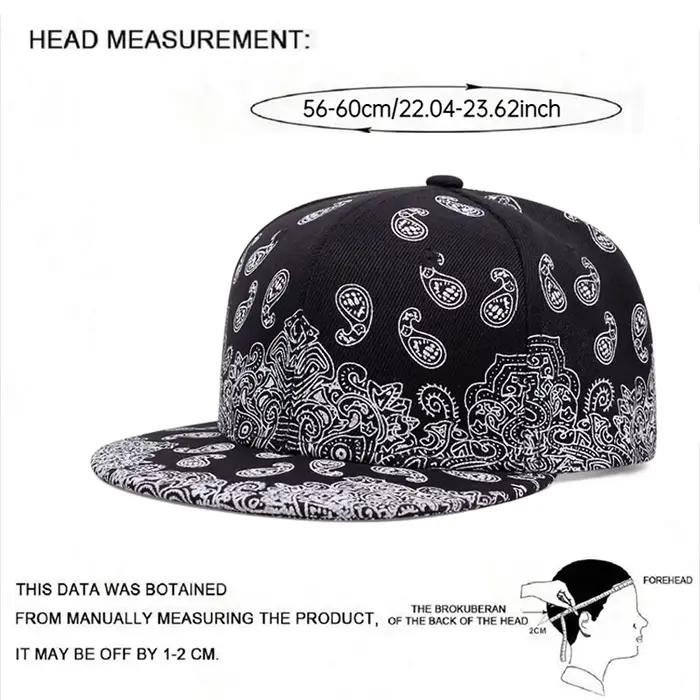 Nouveau chapeau à bords plats imprimé fleur de cajou pour hommes mode Hip Hop