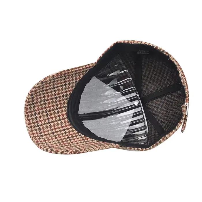 Casquettes de baseball en tissu pied-de-poule marron de la marque FS Luxury pour hommes
