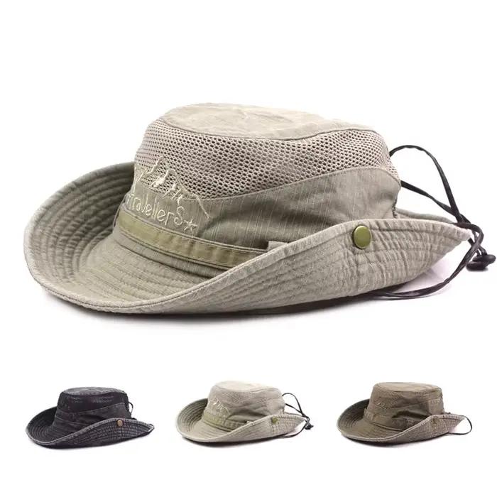 Chapeau de seau en coton pour homme protection solaire randonnée plage pêche jungle été extérieur sport style moderne