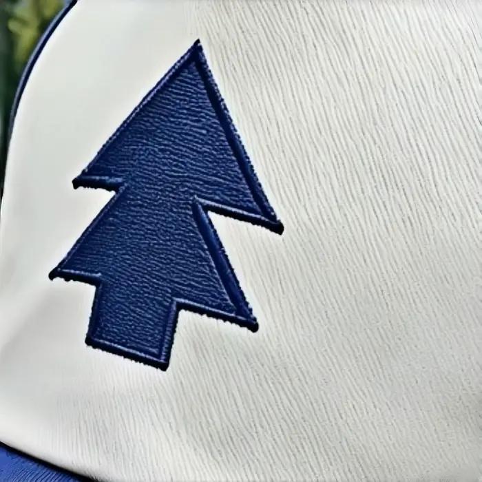 Casquette de baseball bicolore brodée motif pin - Chapeau de soleil naturel ajustable à bord incurvé pour l'extérieur - Convient aux hommes et aux femmes