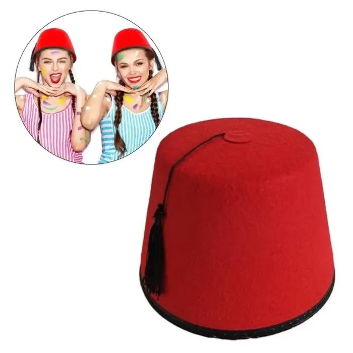 Chapeau Fez rouge, casquette turque pour enfants adultes