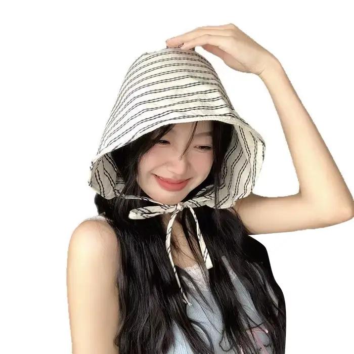 NOUVEAU Chapeau Bob Pliable à Large Bord avec Cordon pour Femme