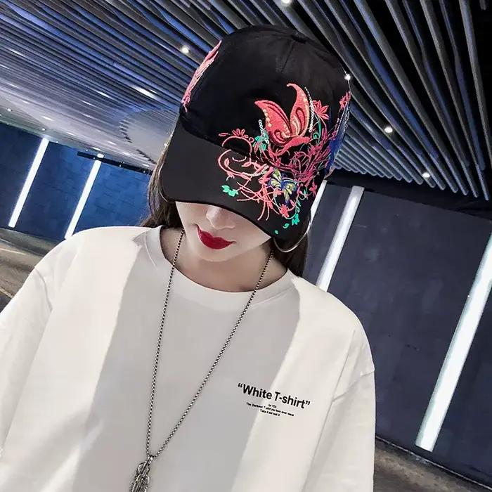 Casquette de baseball femmes brodé fleur chapeau