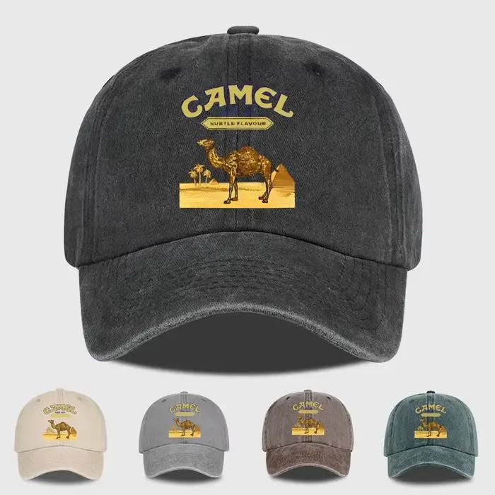Casquette de baseball vintage imprimé scène désertique Camel pour randonneurs et alpinistes extérieur toute saison