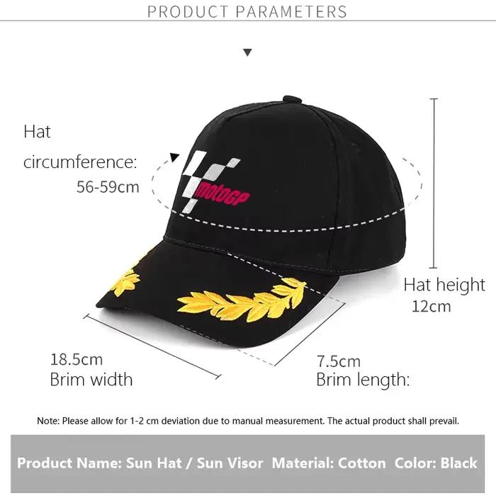 Casquette de baseball avec logo MOTOGP Racing et broderie de laurier jaune