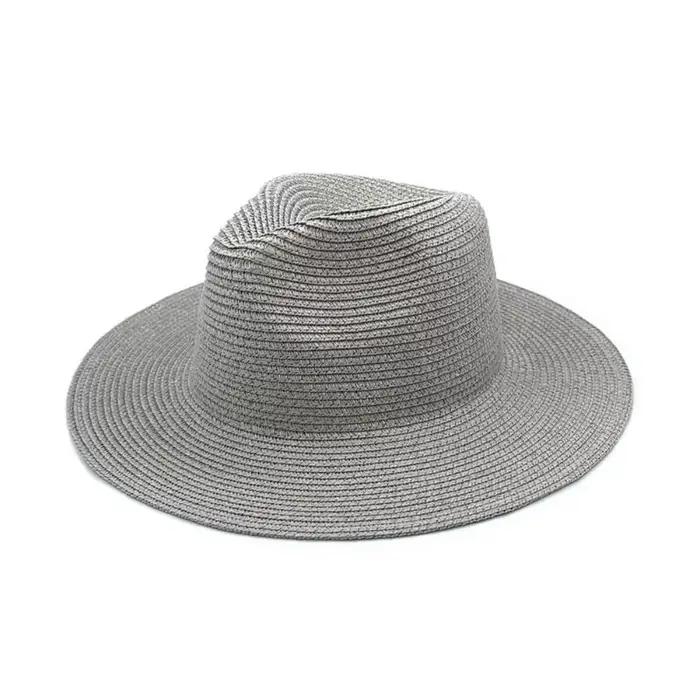 Chapeau Panama Jazz Vintage Grande Taille Couleur Unie Protection UV