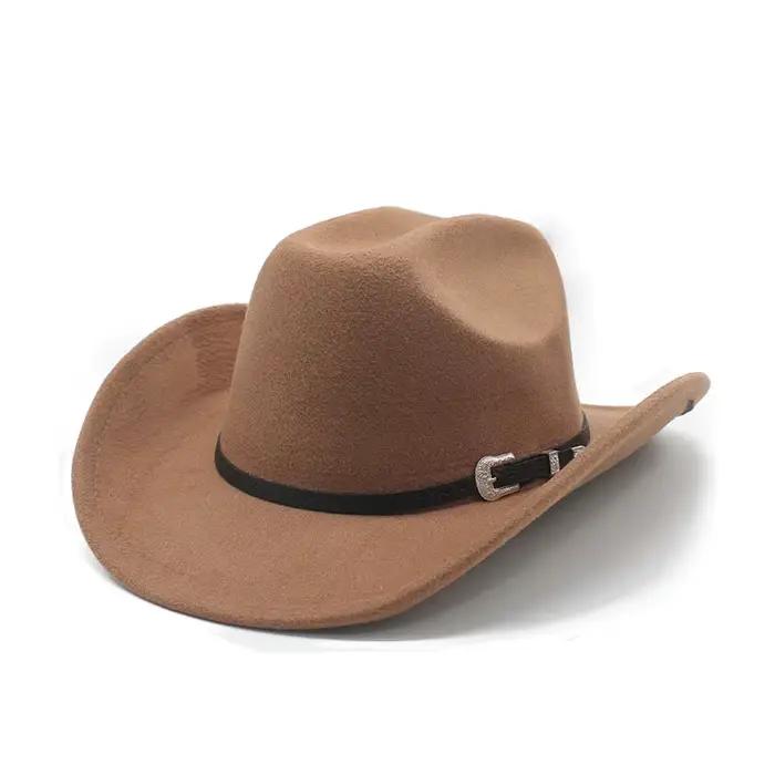 Chapeau de cowboy en feutre de laine punk occidental