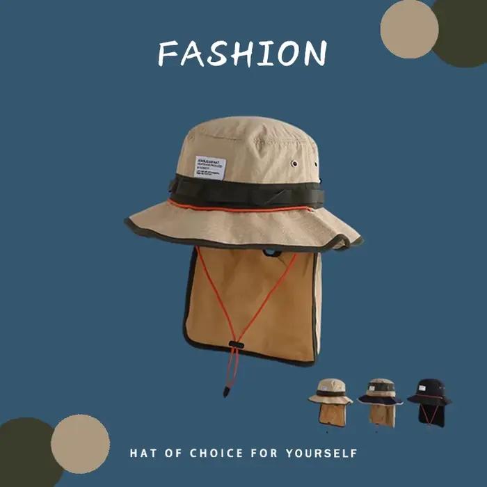 Été nouveau cou protecteur châle cordon seau chapeaux pour hommes et femmes en plein air Camping Protection solaire décontracté randonnée casquettes