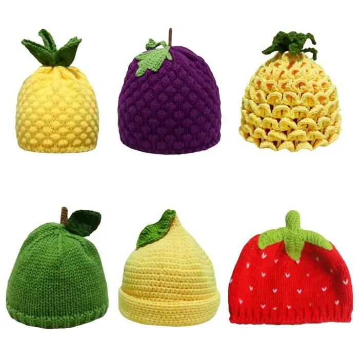 Chapeau de fruits créatif en tricot de citron