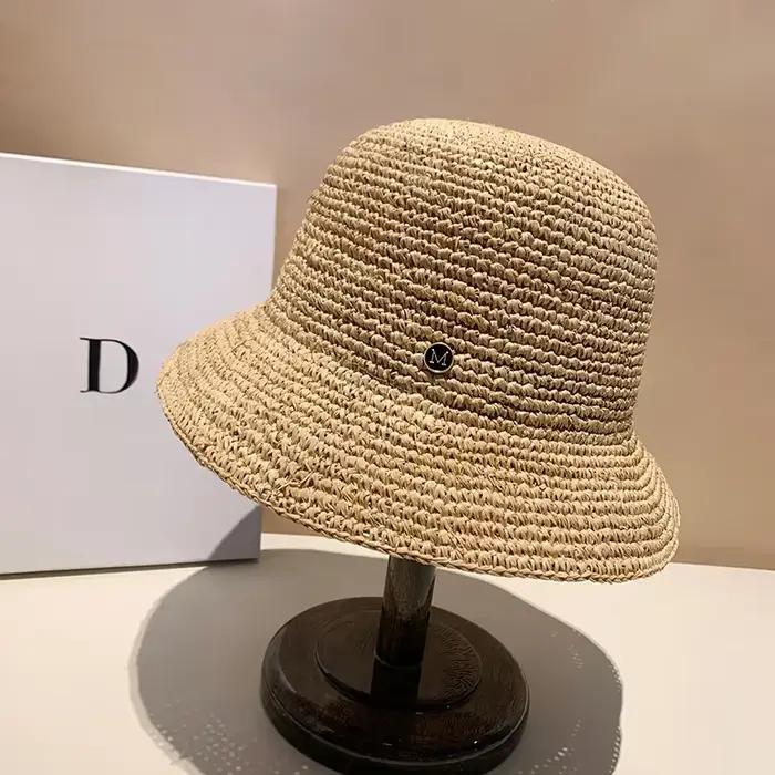 Chapeau de paille en raphia de haute qualité pour femmes