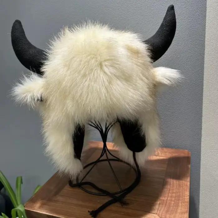 Chapeau Bullhead unisexe de haute qualité avec cornes