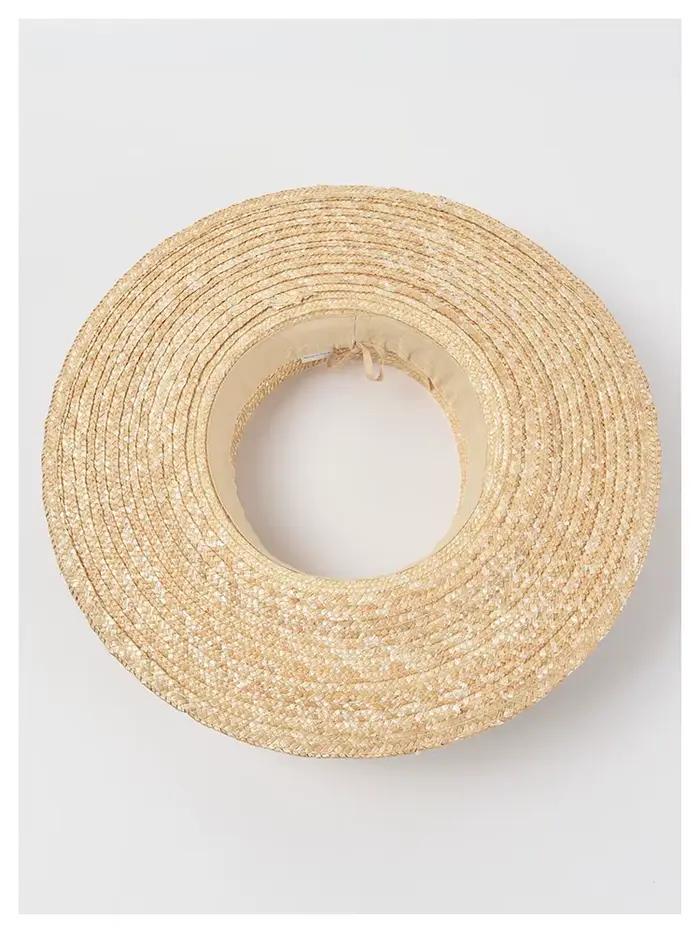 Chapeau de soleil en paille de blé naturel pour femme
