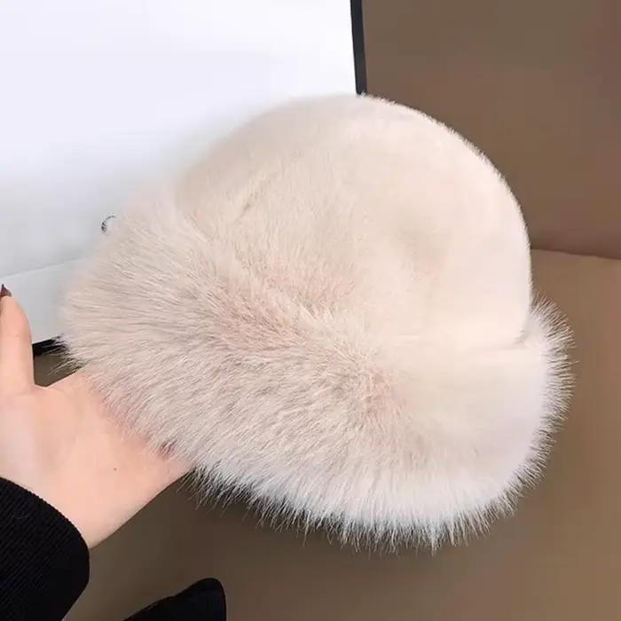 Bonnets en fourrure épais et chauds pour femmes