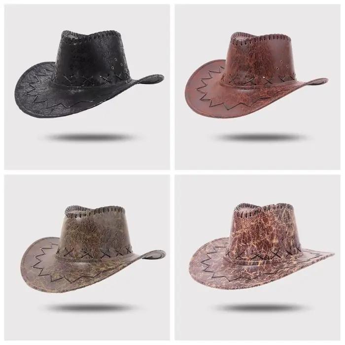 Chapeau de Cowboy occidental en cuir PU élégant