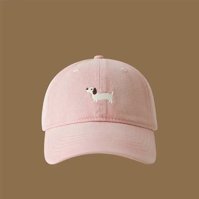 Casquette de Baseball en coton délavé teckel brodé pour femmes et hommes
