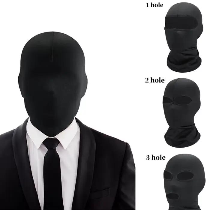 Cagoule d'été noire intégrale sans trou pour homme et femme