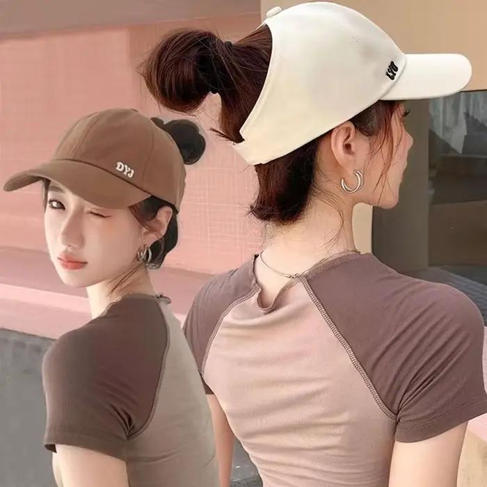 Casquette de baseball à queue de cheval haute pour femmes et filles