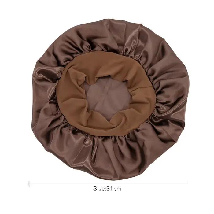 Bonnet de nuit large en satin pour femme