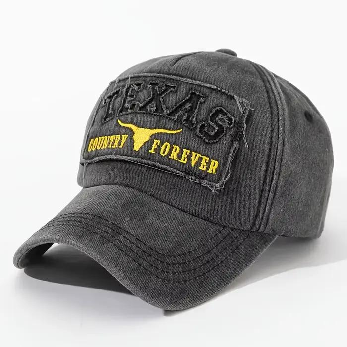 Casquette de baseball rétro Texas effet vieilli