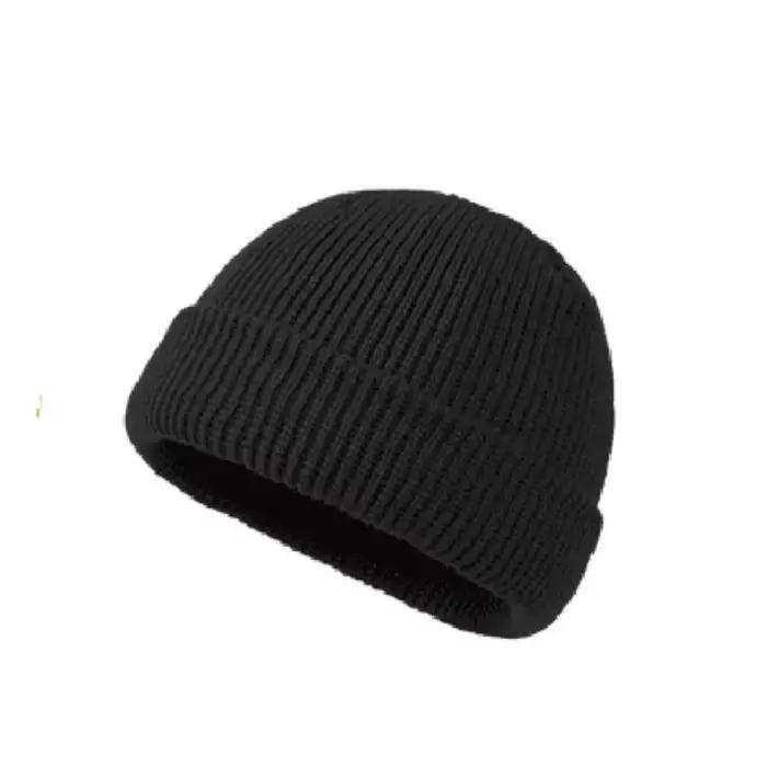 Chapeau tricoté pour hommes et femmes casquettes laine mode Simple chaud Skullies bonnets solide automne hiver bonnet