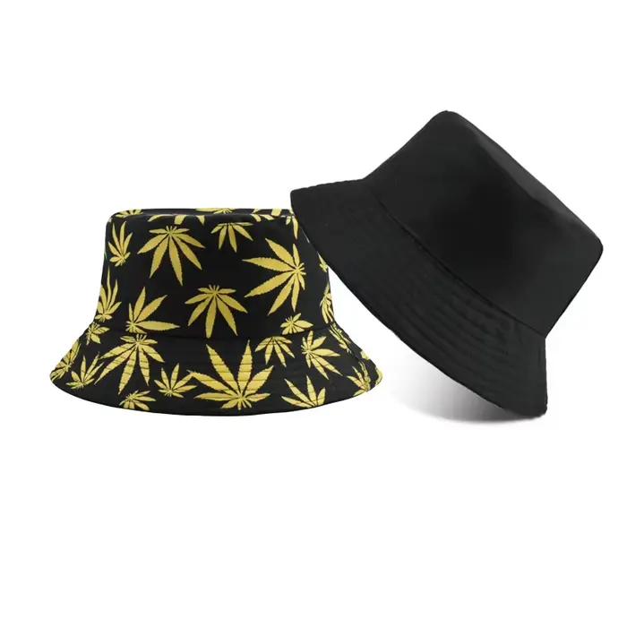 Chapeau de pêcheur en feuille d'érable imprimé à la mode de style rétro