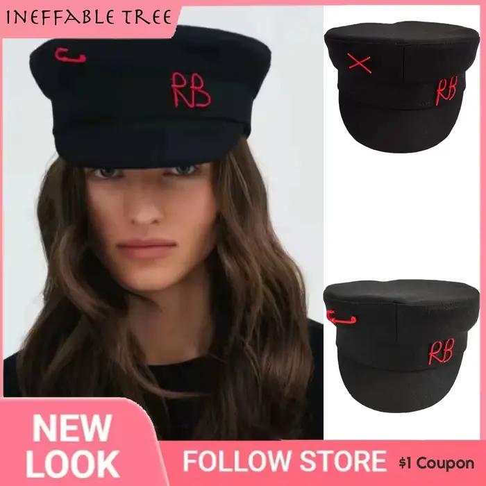 Casquette de luxe Baker Boy lettre laine Newsboy béret casquettes pour femmes plat haut militaire marine hiver chapeaux Boinas Para Mujer