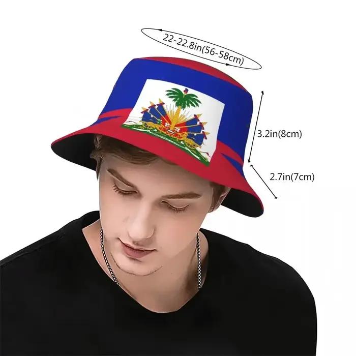 Casquette de pêcheur drapeau Haïti Hip Hop Gorras été unisexe impression seau chapeau jardinage en plein air plage Camping randonnée casquettes de pêche