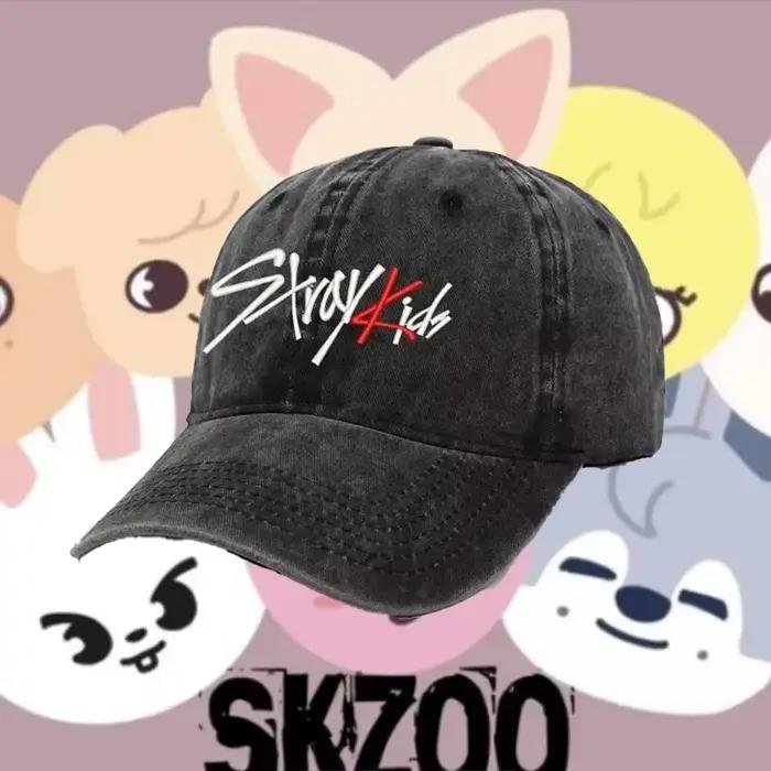 Casquette de baseball brodée en coton pur version coréenne SKZOO K-pop 2026Idol