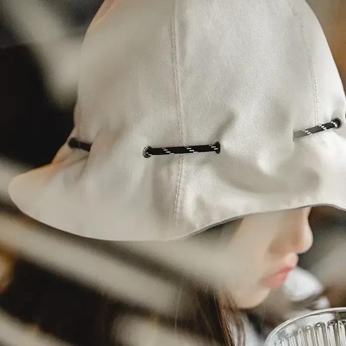 Maden-Chapeau de pêche réversible en coton rétro pour femme