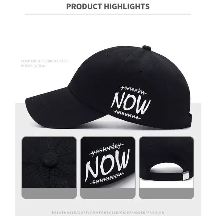 Casquette de baseball FS noire et blanche à imprimé lettres pour hommes