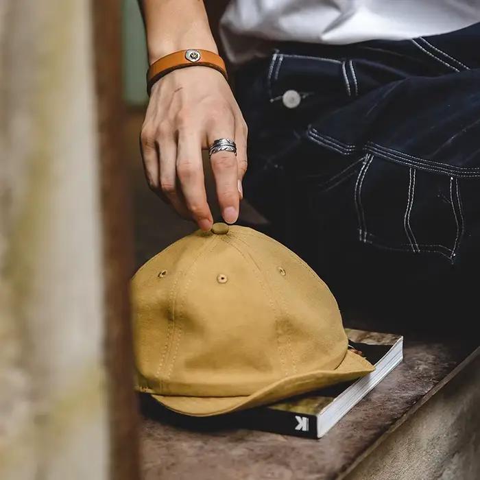 Maden rétro casquette à visière pour hommes béret de créateur streetwear à bord court chapeau à rabat décontracté gavroche chapeaux jean bleu kaki Amekaji porter