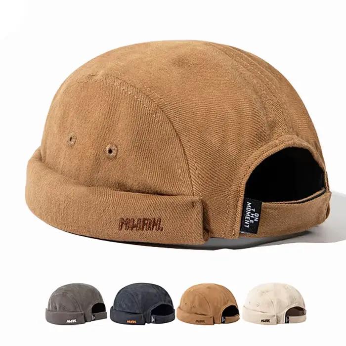Nouvelle mode Summe broderie peau de Melon chapeaux sans bords pour hommes femmes Bonnet marque