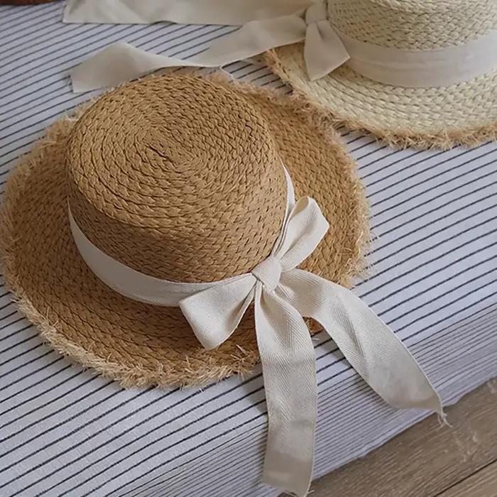 Chapeau de paille d'été pour bébés filles