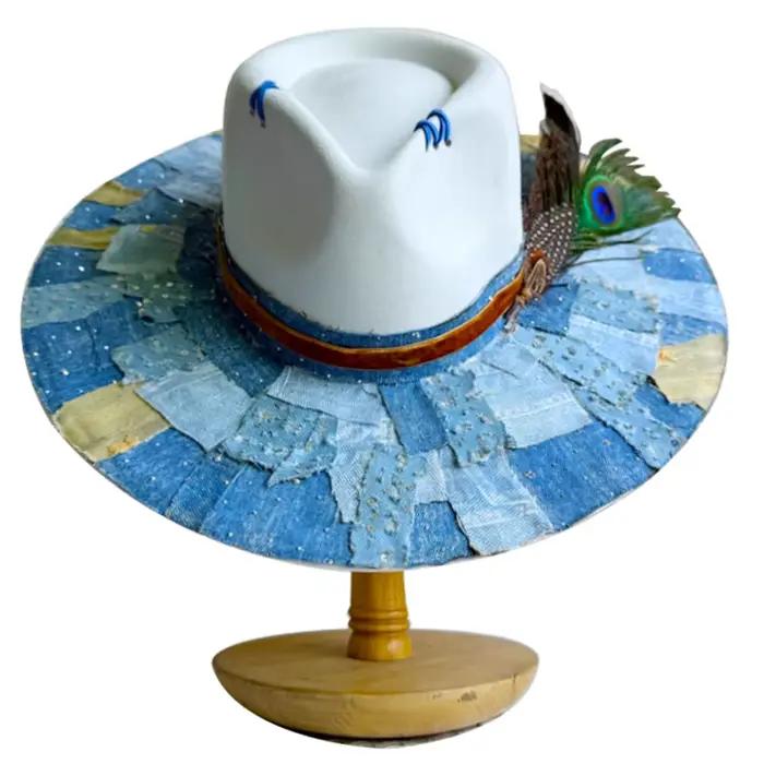 Chapeaux en daim marque designer denim applique mode chapeau