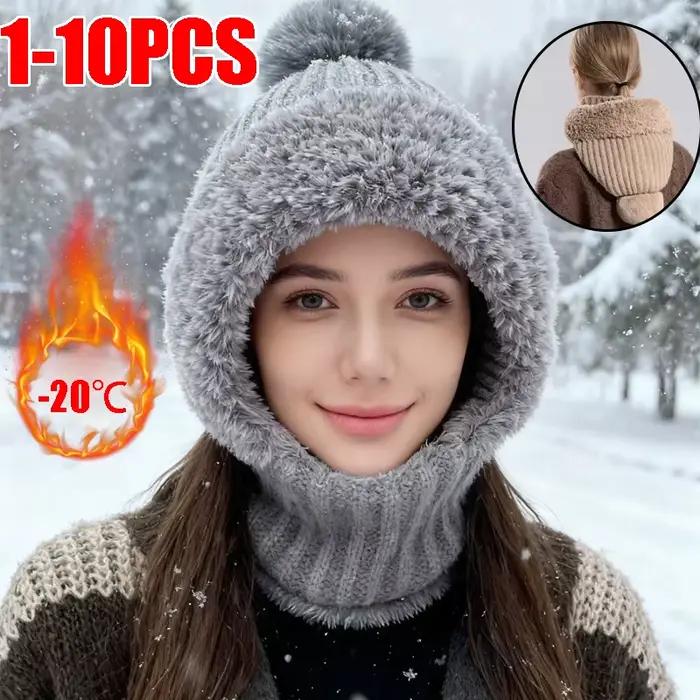 Chapeau tricoté doublé polaire d'hiver avec Protection des oreilles